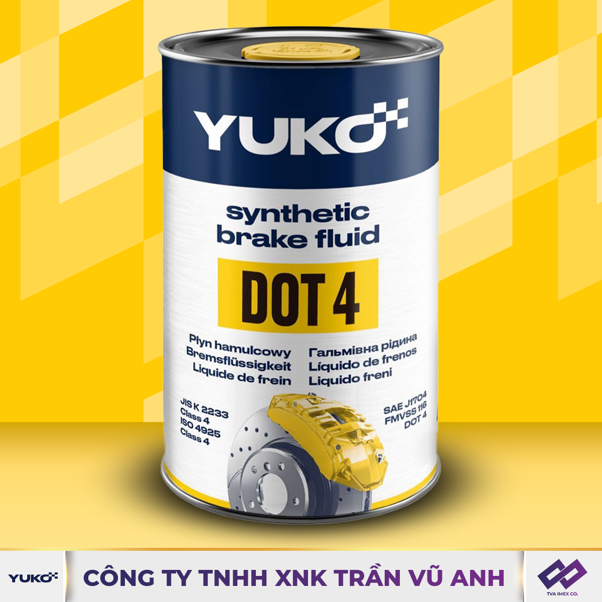 YUKO SYNTHETIC BRAKE FLUID DOT 4 0.6L